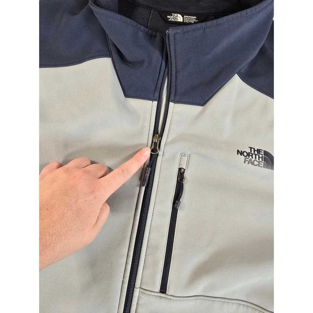 The North Face Apex Bionic 2 Jacket Mens XXL Grey Blue Gorpcore Softshell Fleece